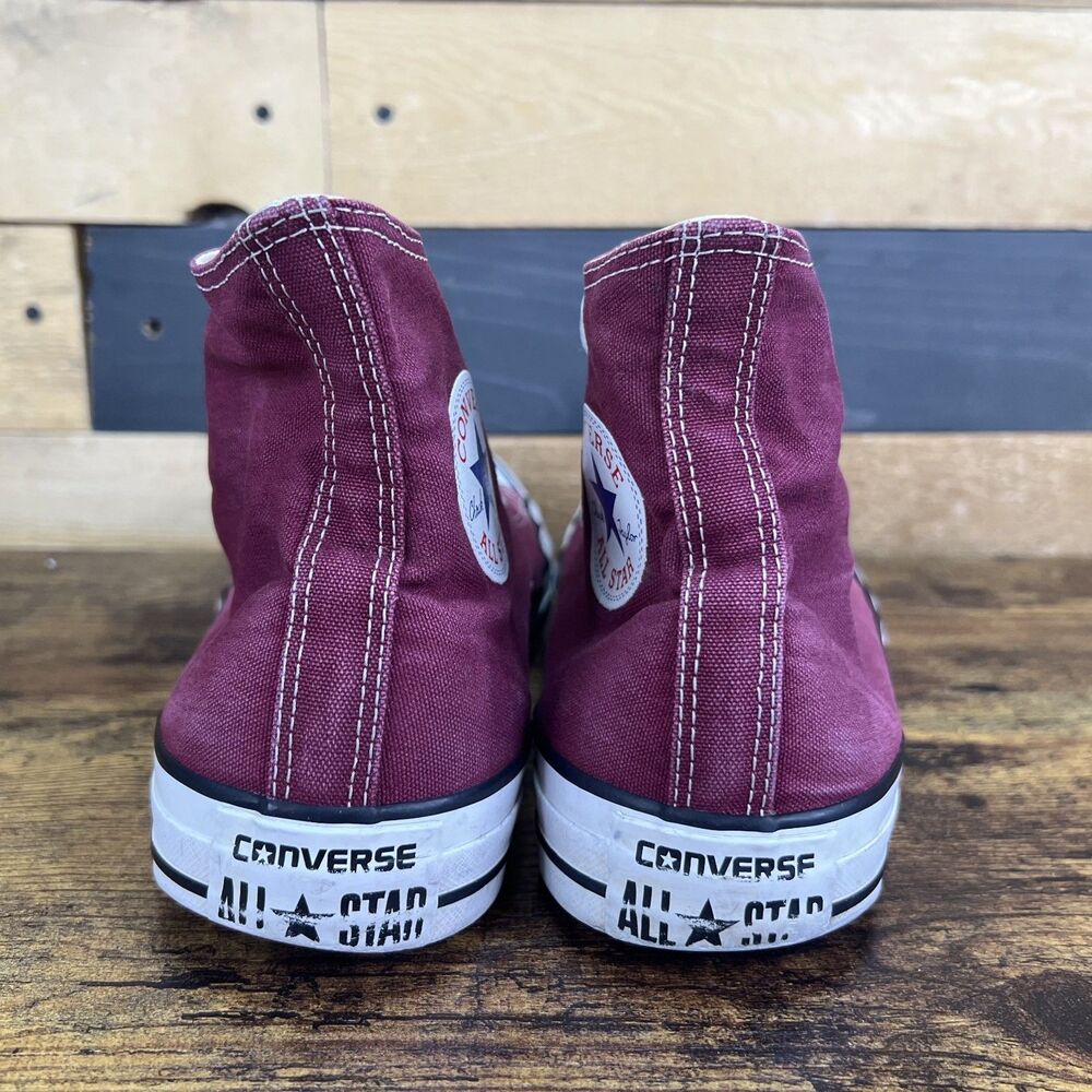 Vintage Converse All Star High Top Sneakers Maroon Burgundy M11 W13 - Picture 7 of 16